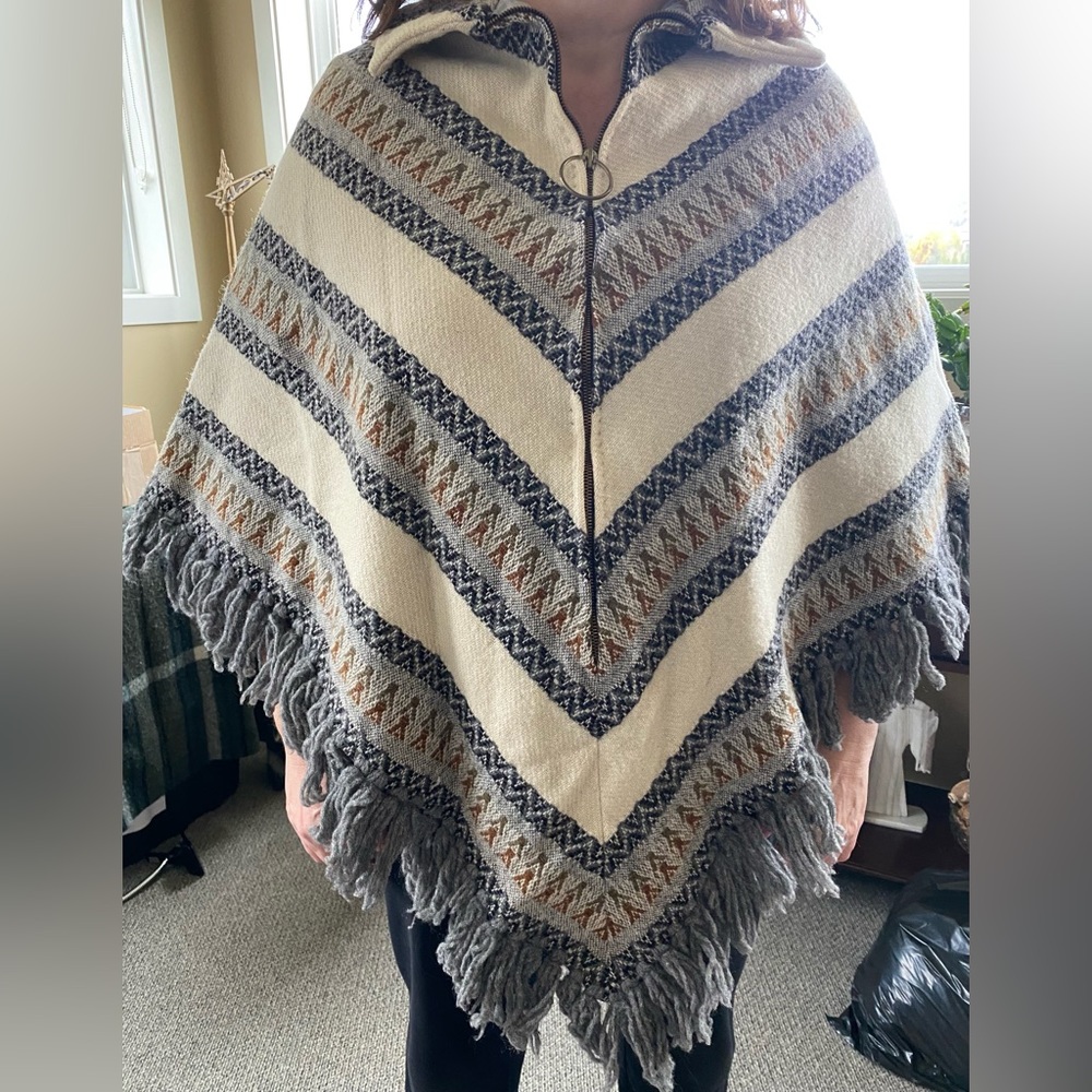 Vintage wool poncho